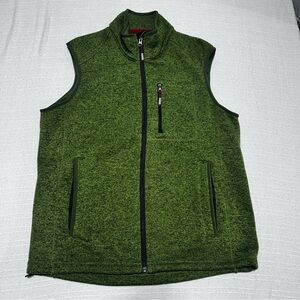 Men’s Orvis Green Black Marled Vest Full Zip Medium
